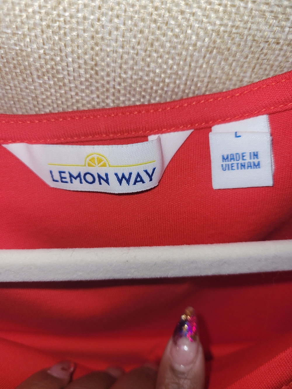 Lemon Way Vibrant Coral Short Sleeve Red Dress - Picture 2 of 4
